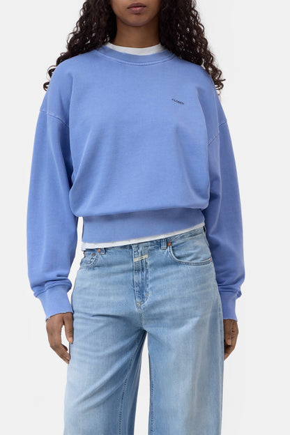 Closed Women's Organic Cotton Sweatshirt - Moonleaf Blue Cornflower Blue