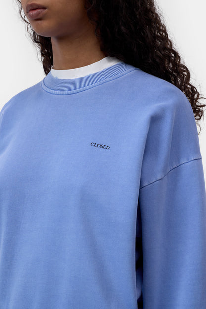 Closed Women's Organic Cotton Sweatshirt - Moonleaf Blue Cornflower Blue