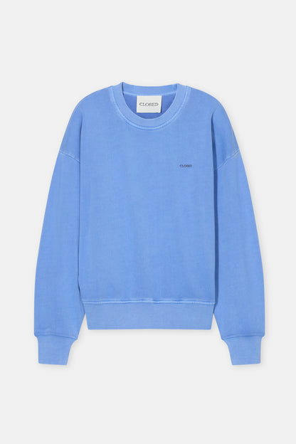 Closed Women's Organic Cotton Sweatshirt - Moonleaf Blue Cornflower Blue