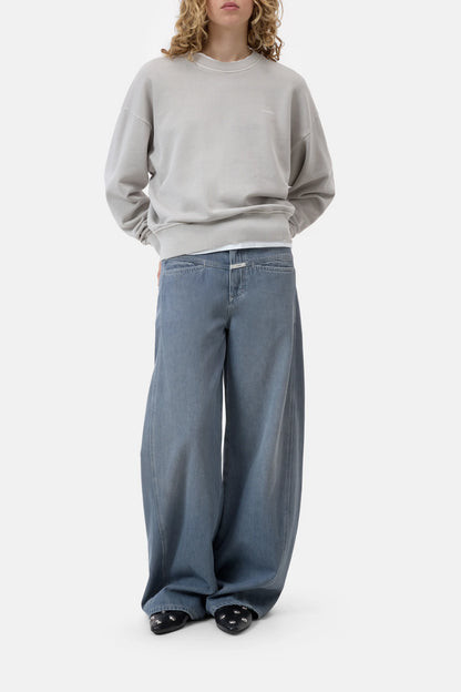 Closed Women's Organic Cotton Sweatshirt - Stoneleaf Green White Smoke
