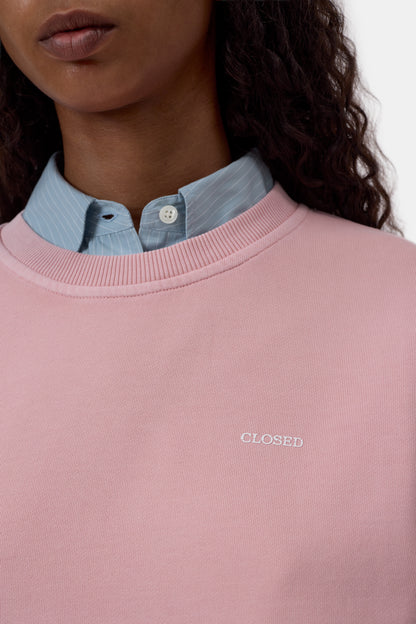 Closed Women's Organic Cotton Sweatshirt - Powder Pink Rosy Brown