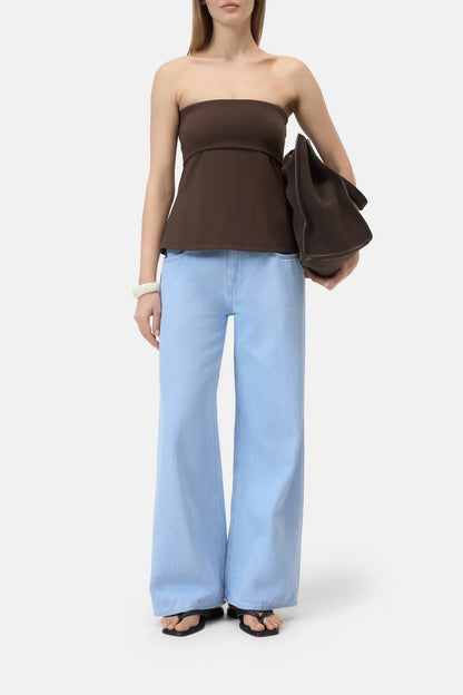 Closed Women's Peplon Top – Maple Brown Lavender
