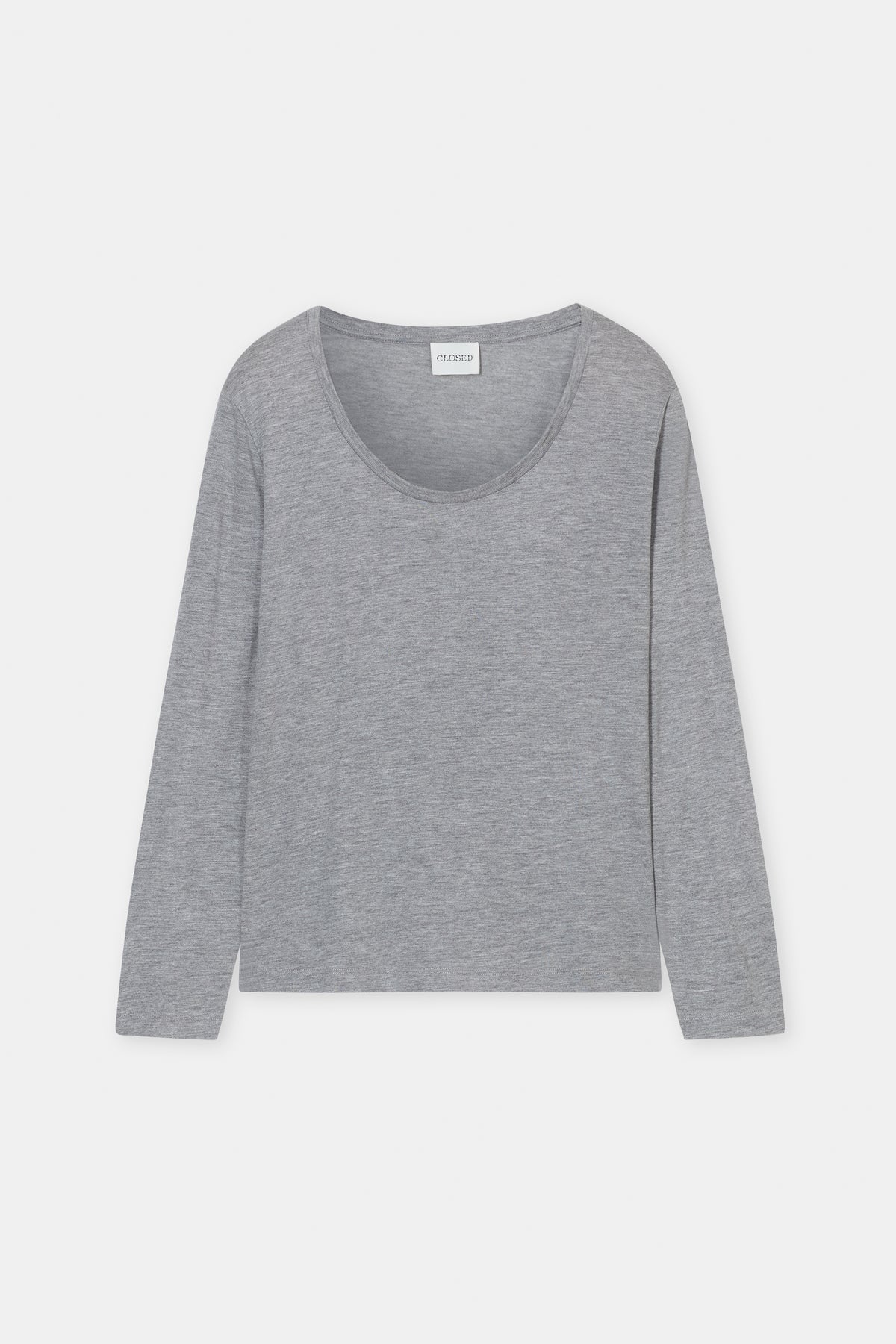 Closed Women's Modal-Cashmere Longsleeve - Light Grey Melange Dark Gray
