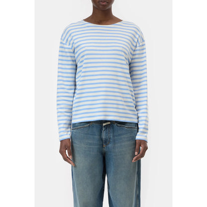 Basic Cotton-Blend Longsleeve - Sky Blue Stripe - DUNE + SALT