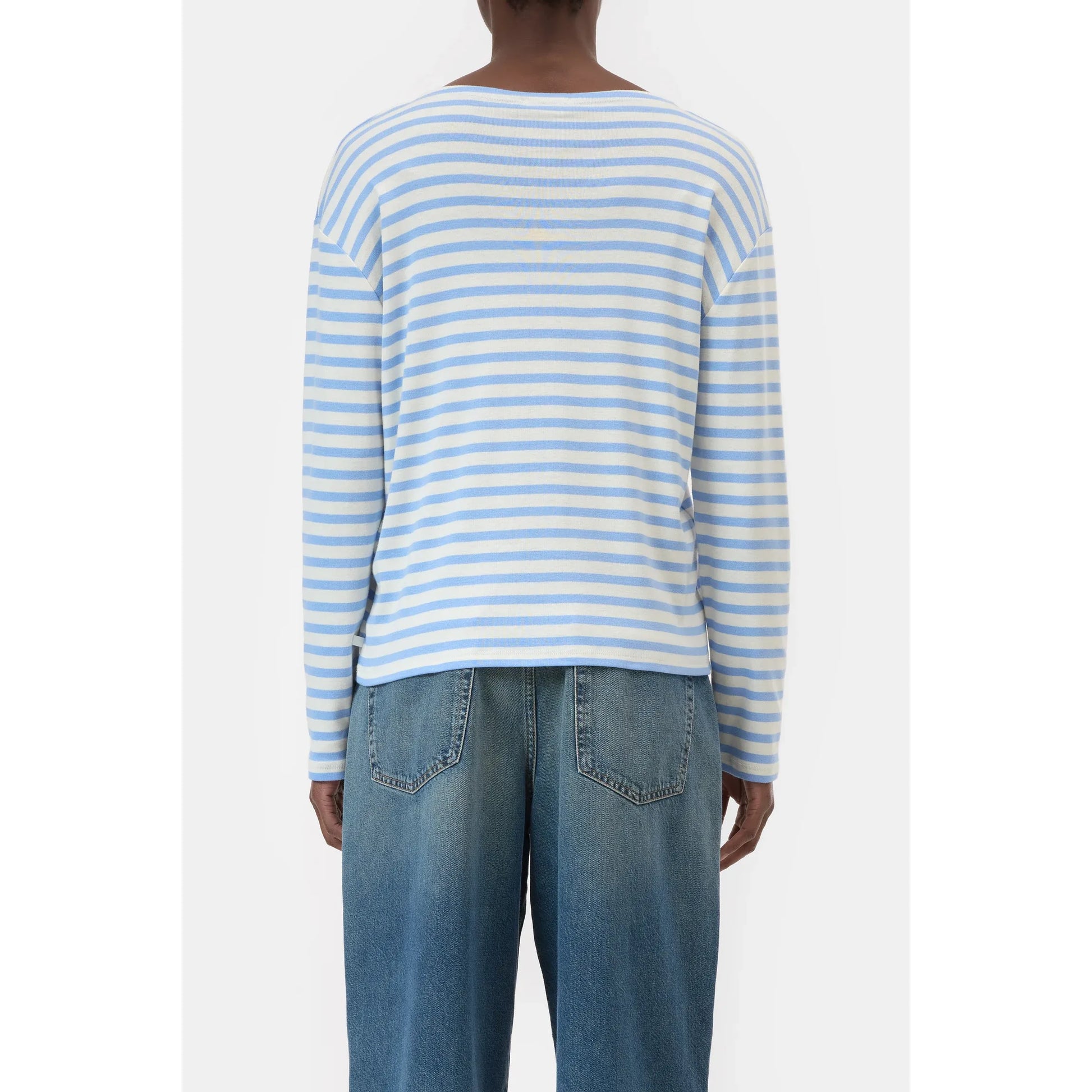 Basic Cotton-Blend Longsleeve - Sky Blue Stripe - DUNE + SALT