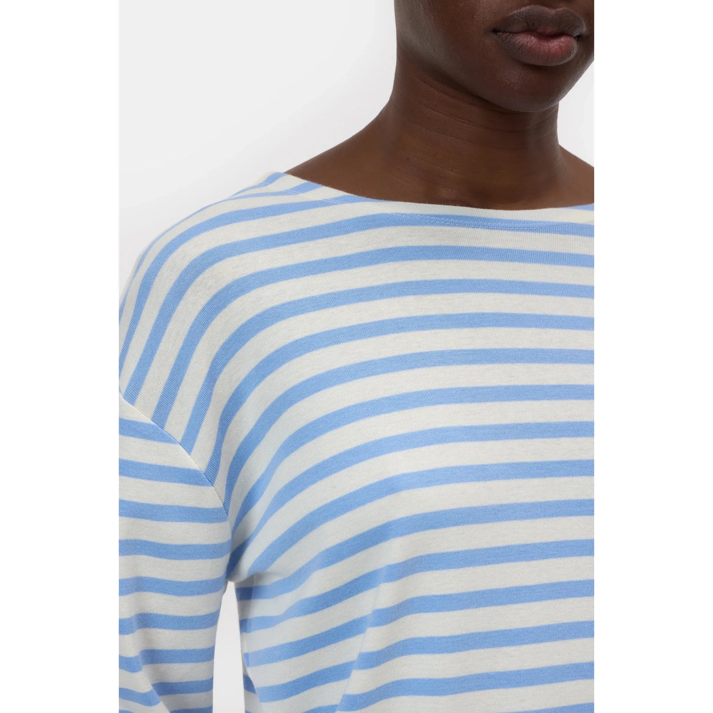Basic Cotton-Blend Longsleeve - Sky Blue Stripe - DUNE + SALT