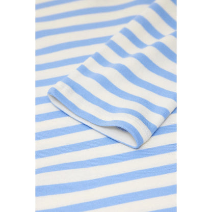 Basic Cotton-Blend Longsleeve - Sky Blue Stripe - DUNE + SALT
