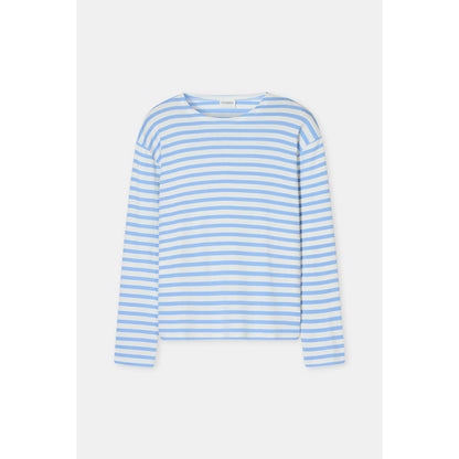 Basic Cotton-Blend Longsleeve - Sky Blue Stripe - DUNE + SALT