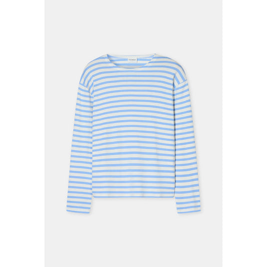 Basic Cotton-Blend Longsleeve - Sky Blue Stripe - DUNE + SALT