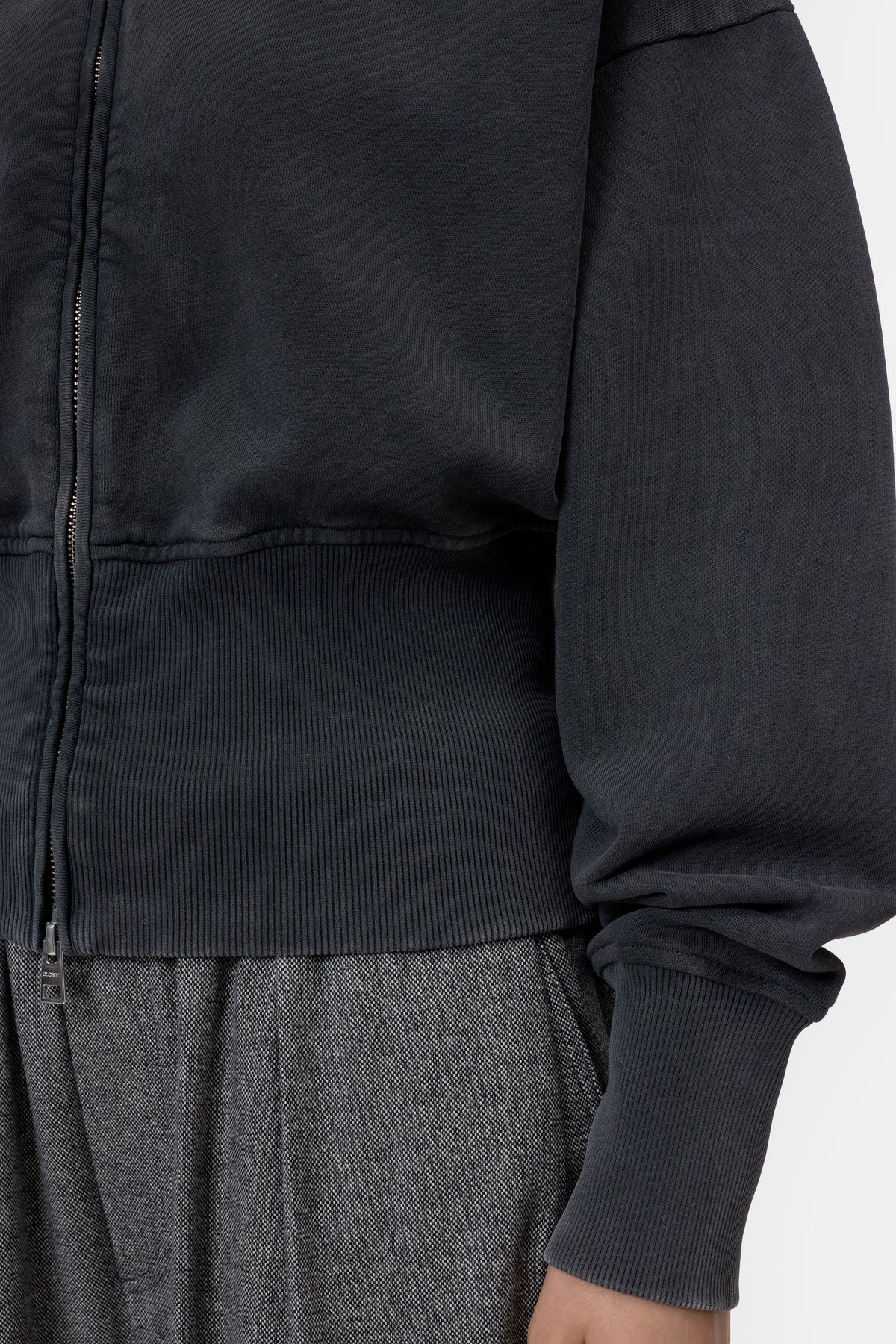 Closed Women's Zipped Sweat Jacket - Black Dark Slate Gray