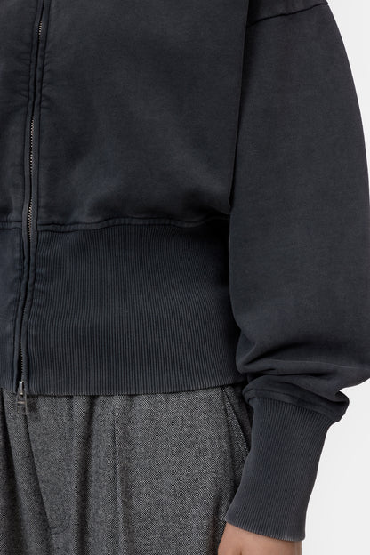 Closed Women's Zipped Sweat Jacket - Black Dark Slate Gray
