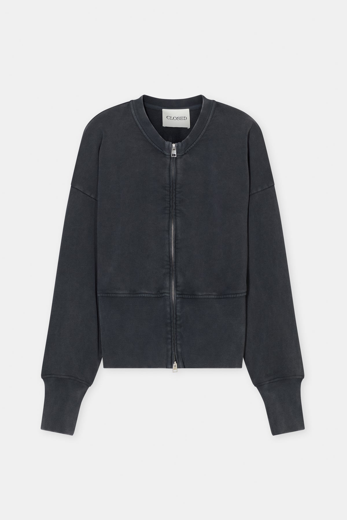 Closed Women's Zipped Sweat Jacket - Black Dark Slate Gray