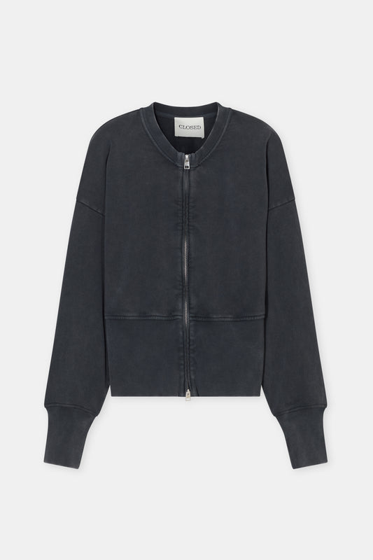 Closed Women's Zipped Sweat Jacket - Black Dark Slate Gray