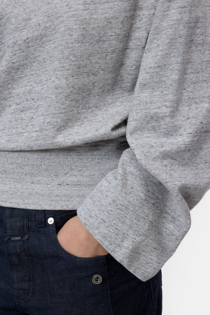 Closed Women's Off-Shoulder Sweatshirt - Light Grey Melange Dark Gray