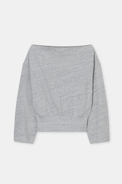 Closed Women's Off-Shoulder Sweatshirt - Light Grey Melange Gray