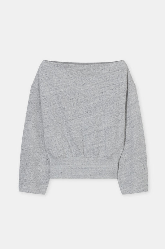 Closed Women's Off-Shoulder Sweatshirt - Light Grey Melange Gray