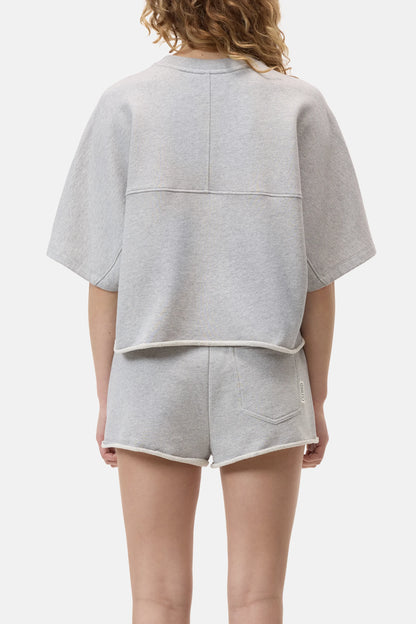 Closed Women's Deep Yoke T-Shirt – Light Grey Melange Gray
