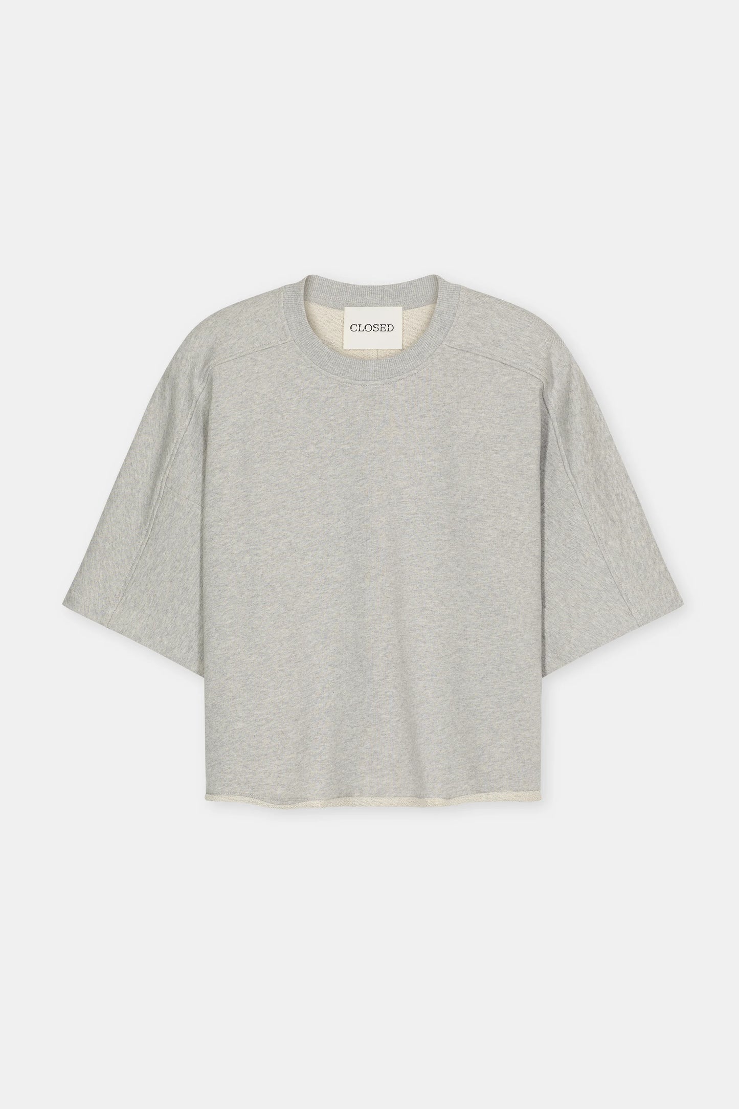 Closed Women's Deep Yoke T-Shirt – Light Grey Melange Gray