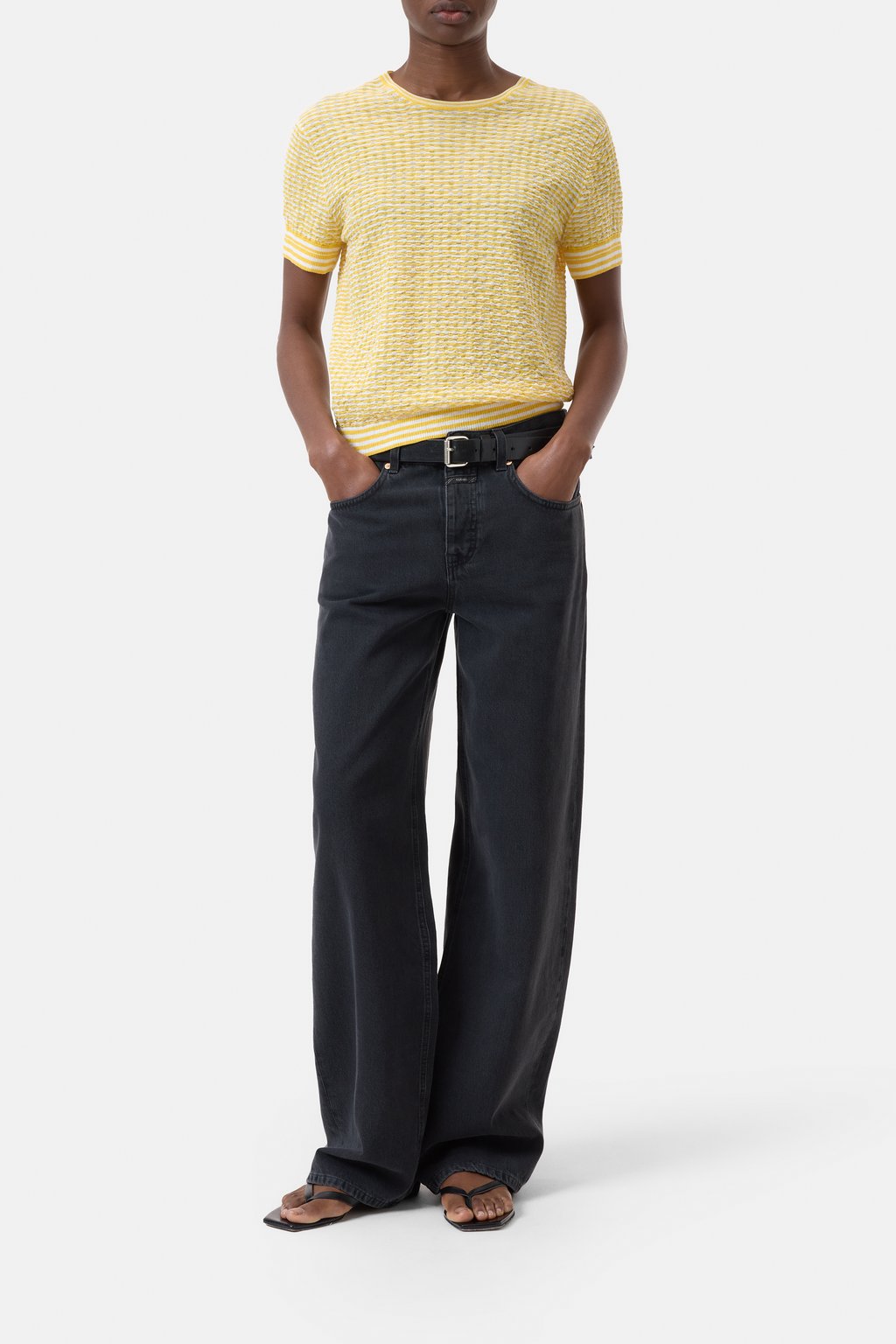 Top in Seersucker Knit - Mango Yellow - DUNE + SALT