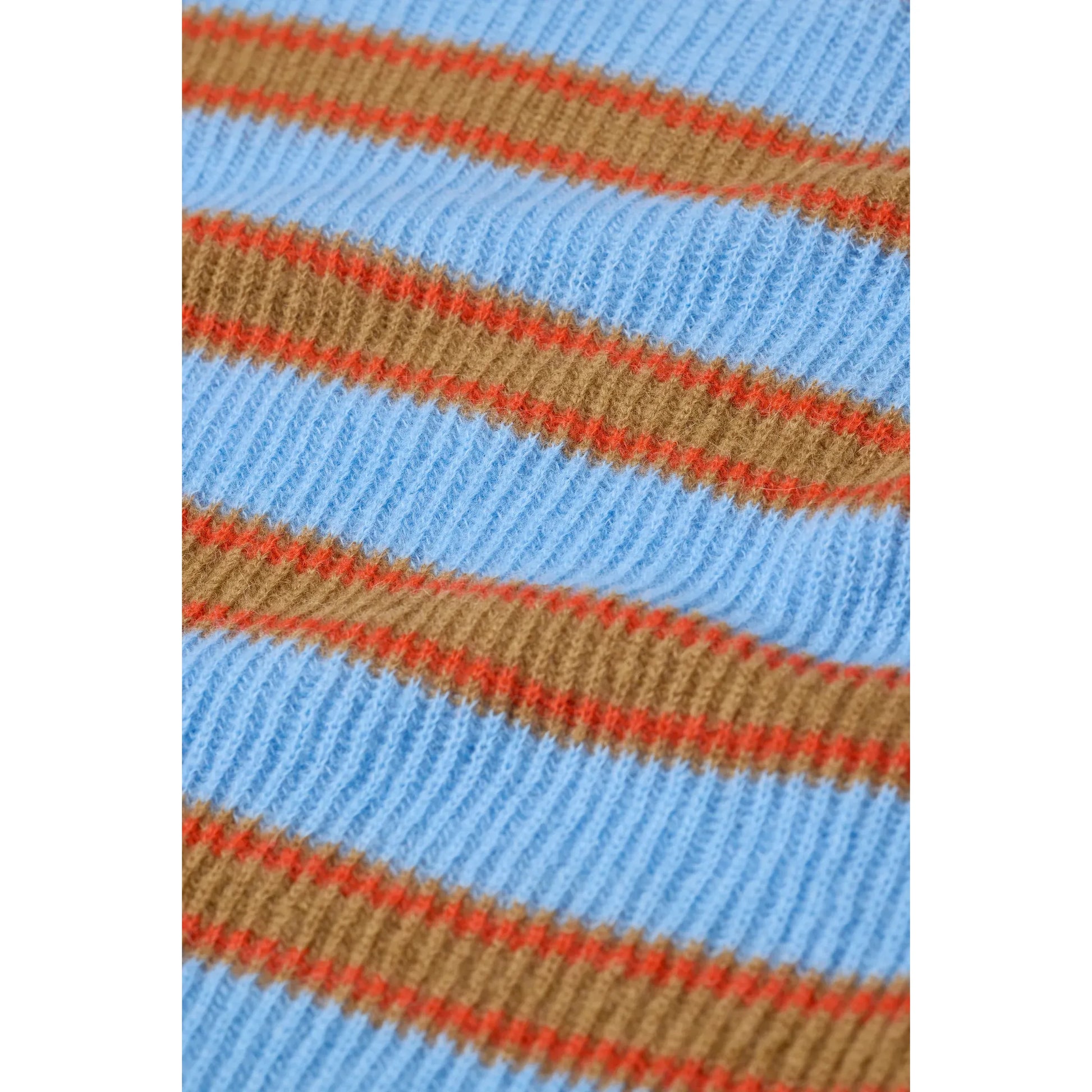 Alpaca/Wool Blend Sweater - Sky Blue Stripe - DUNE + SALT