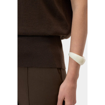 Sleeveless Cashmere/Silk Crewneck Jumper - Maple Brown - DUNE + SALT