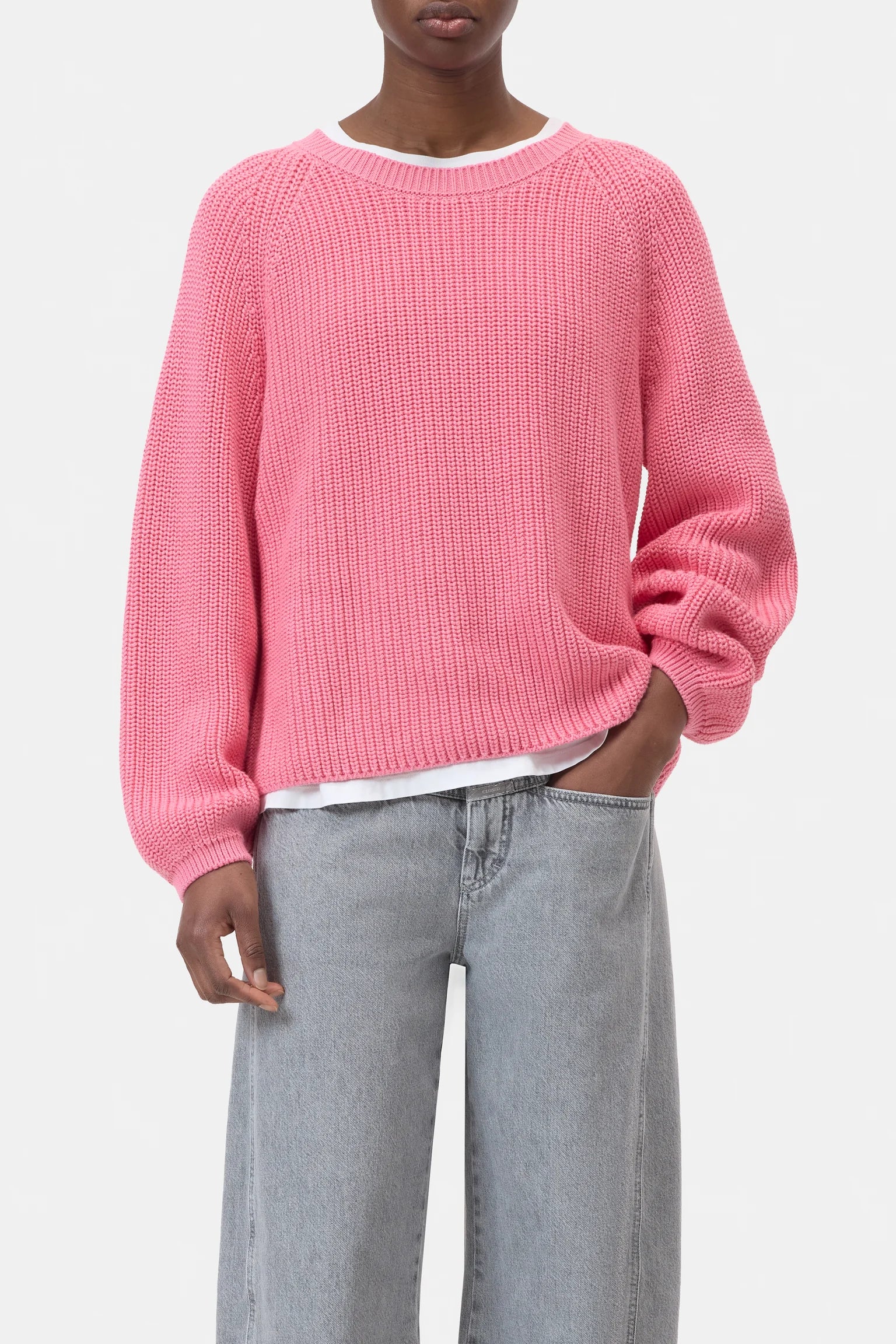 Closed Women's Crew Neck Cotton Knit – Peony Pink Light Coral