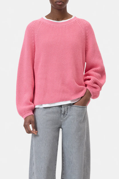 Closed Women's Crew Neck Cotton Knit – Peony Pink Light Coral