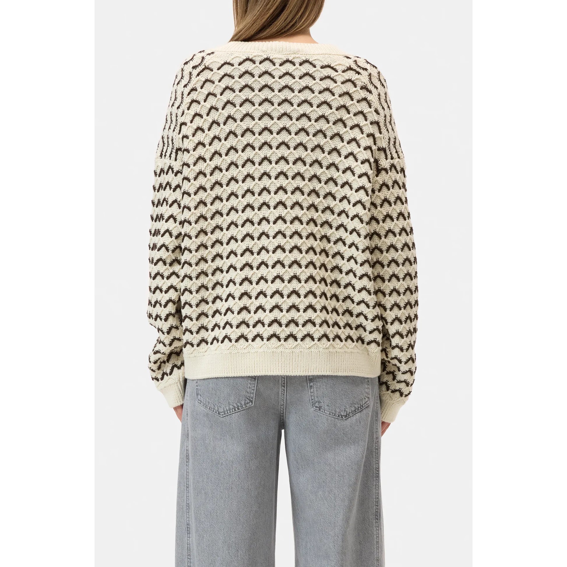 Organic Cotton V-Neck Cardigan - Witherit Beige - DUNE + SALT
