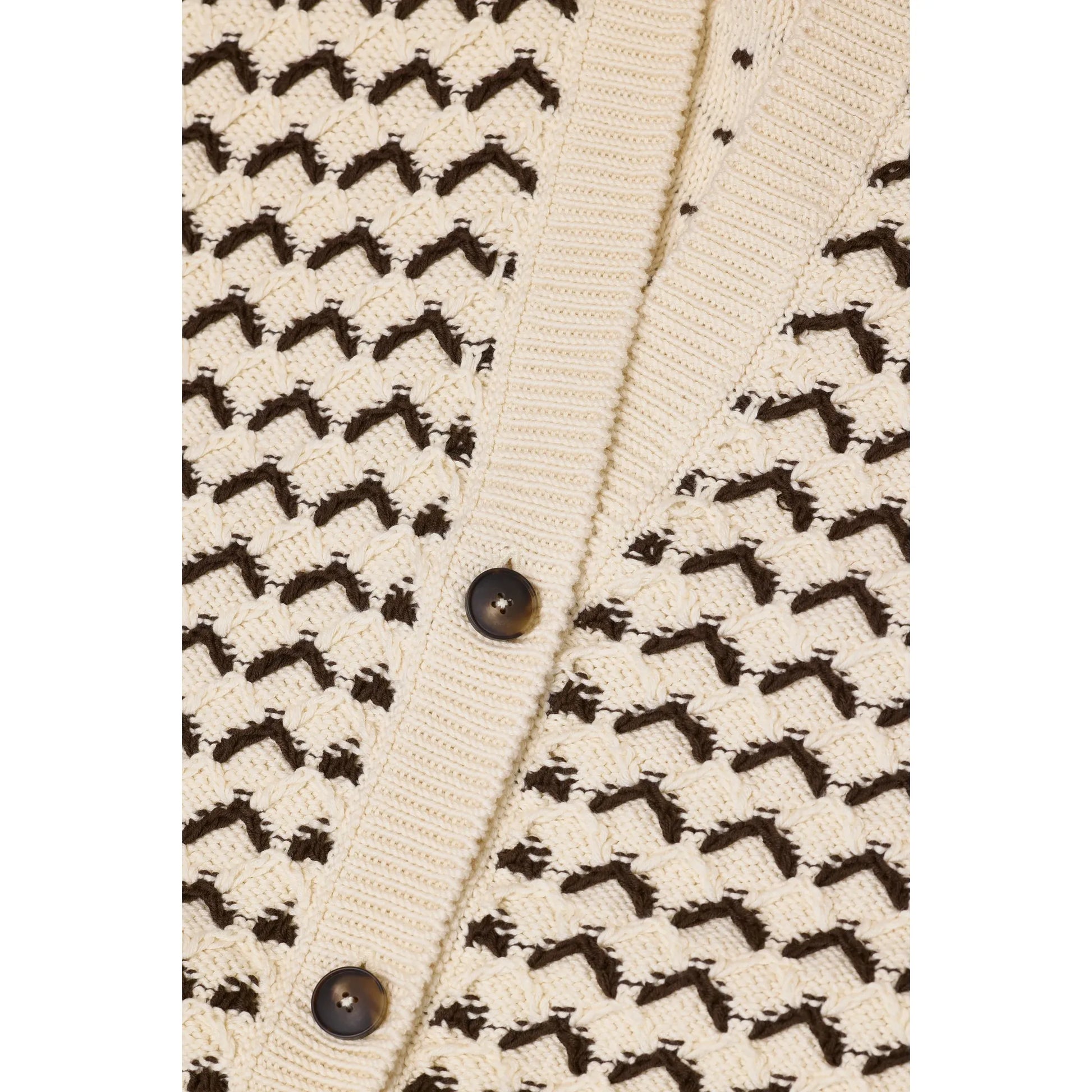 Organic Cotton V-Neck Cardigan - Witherit Beige - DUNE + SALT