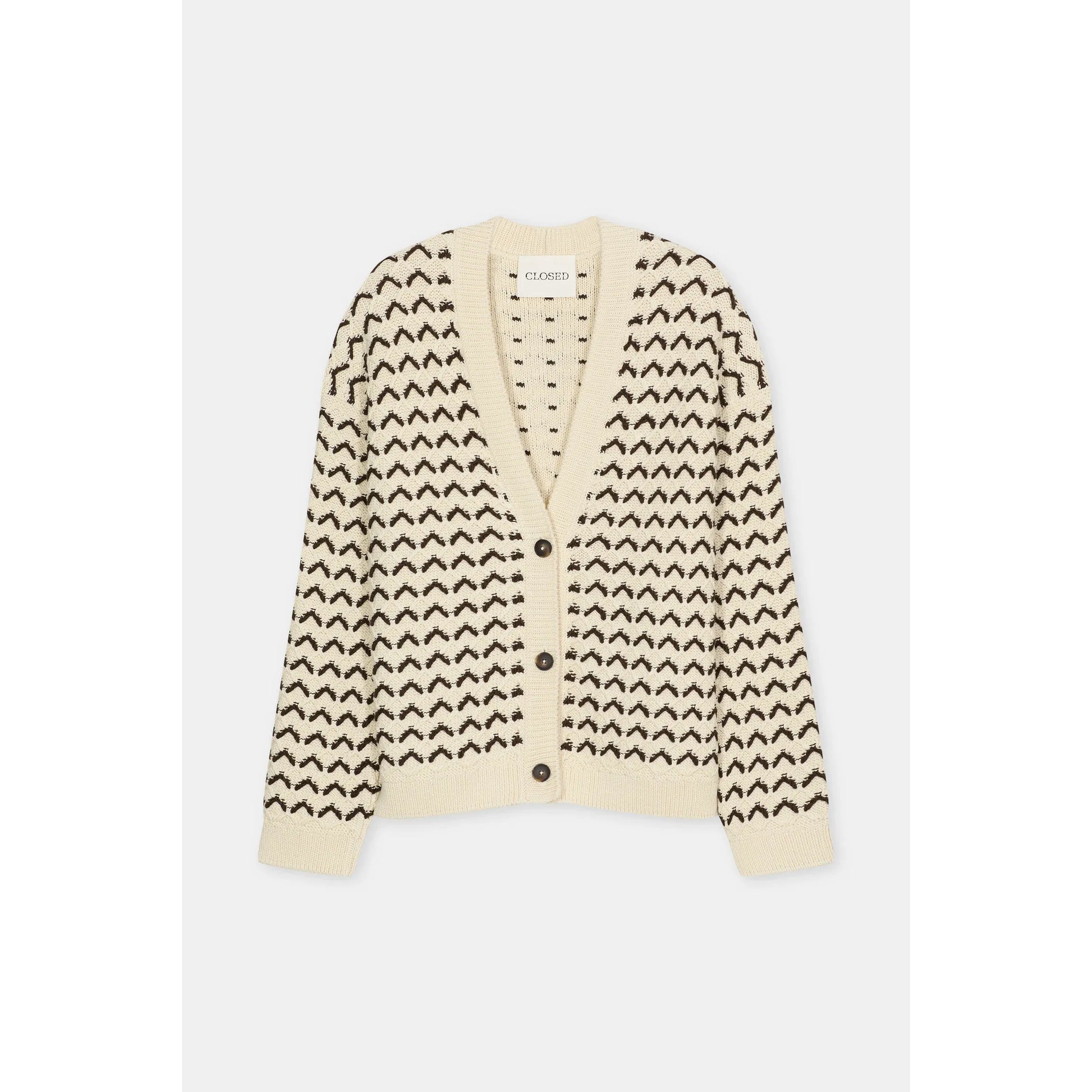 Organic Cotton V-Neck Cardigan - Witherit Beige - DUNE + SALT