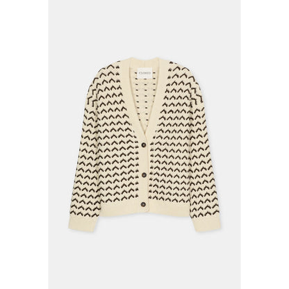 Organic Cotton V-Neck Cardigan - Witherit Beige - DUNE + SALT