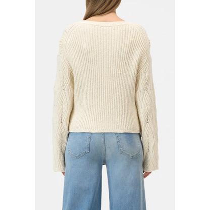 Textured Cotton Crew Sweater - Witherit Beige - DUNE + SALT