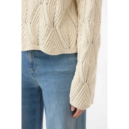 Textured Cotton Crew Sweater - Witherit Beige - DUNE + SALT