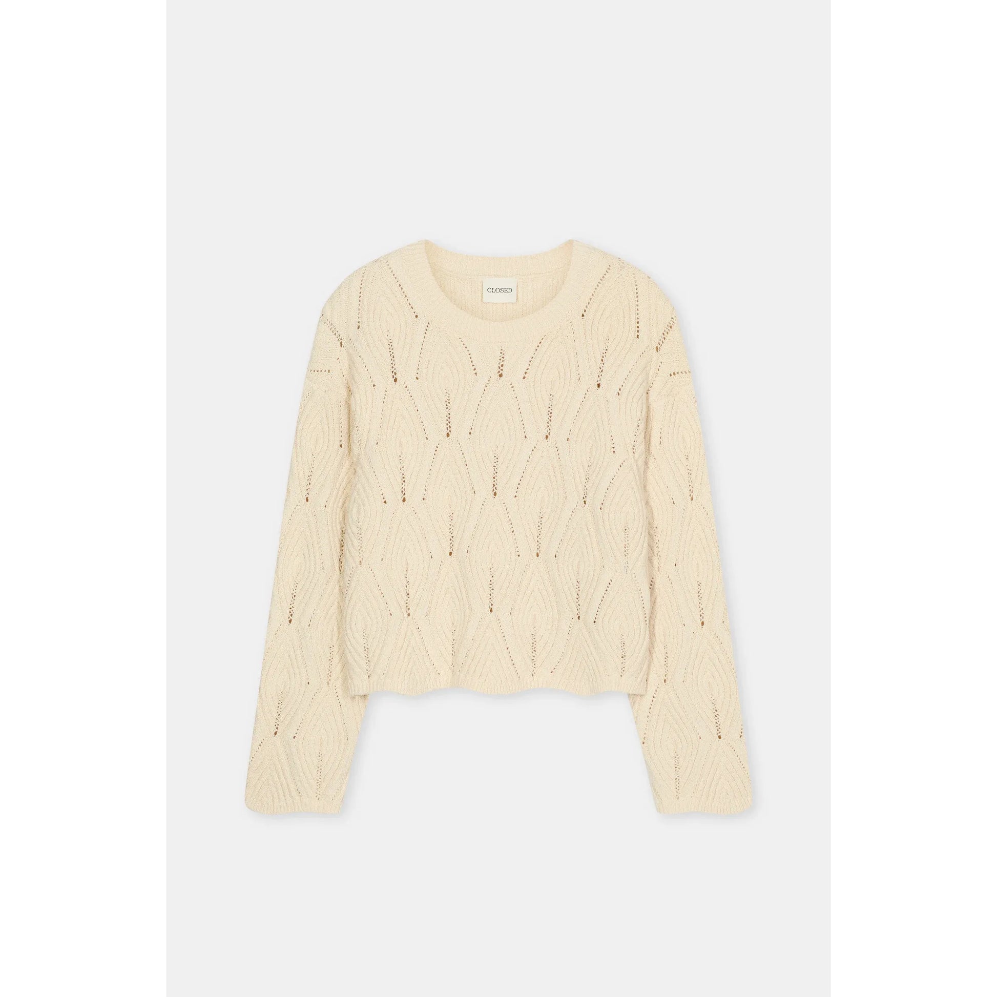 Textured Cotton Crew Sweater - Witherit Beige - DUNE + SALT