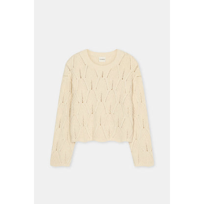 Textured Cotton Crew Sweater - Witherit Beige - DUNE + SALT