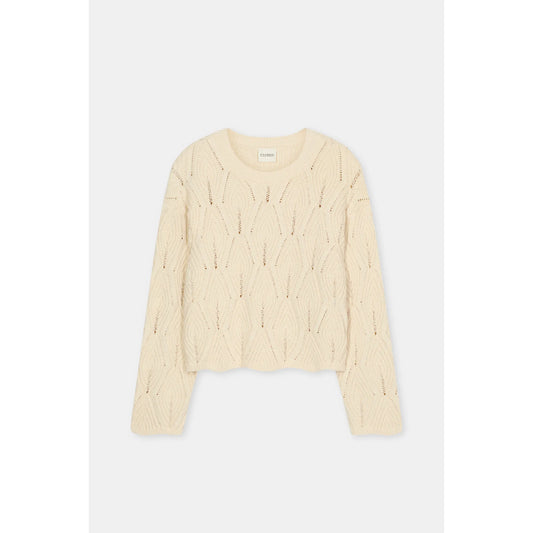 Textured Cotton Crew Sweater - Witherit Beige - DUNE + SALT