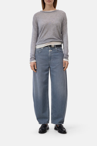 Closed Women's Pure Wool Fine Knit - Light Grey Melange Dim Gray