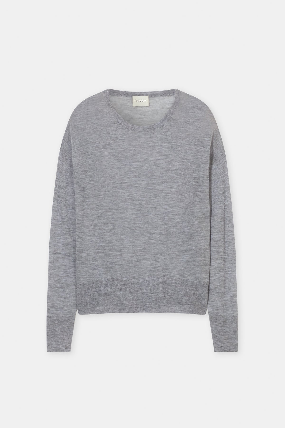 Closed Women's Pure Wool Fine Knit - Light Grey Melange Dark Gray