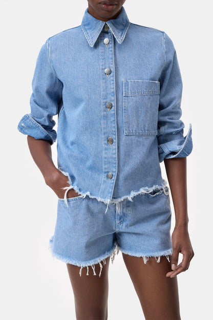 Denim Shirt Jacket - Light Blue - DUNE + SALT