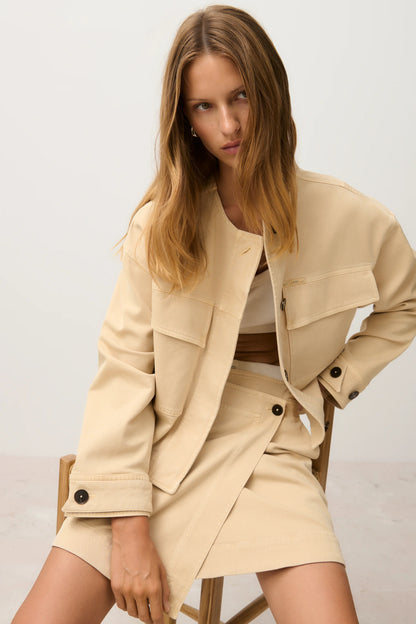 Cropped Utility Jacket - Camel Beige - DUNE + SALT