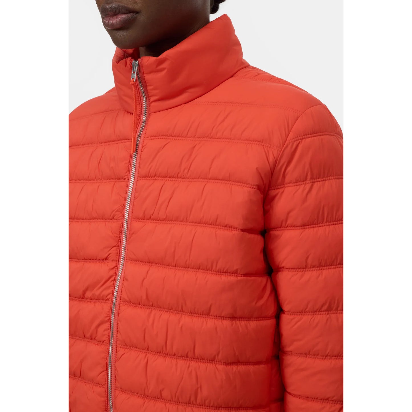 Recycled Quilted Nylon Jacket - Coral Red - DUNE + SALT