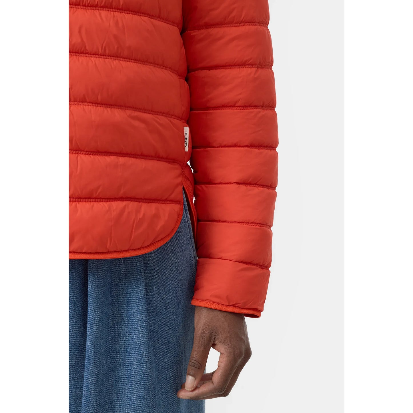 Recycled Quilted Nylon Jacket - Coral Red - DUNE + SALT