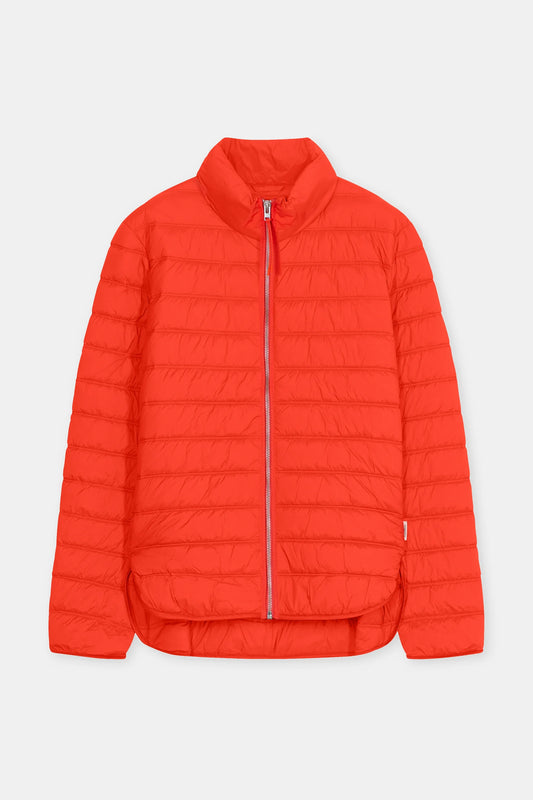 Recycled Quilted Nylon Jacket - Coral Red - DUNE + SALT