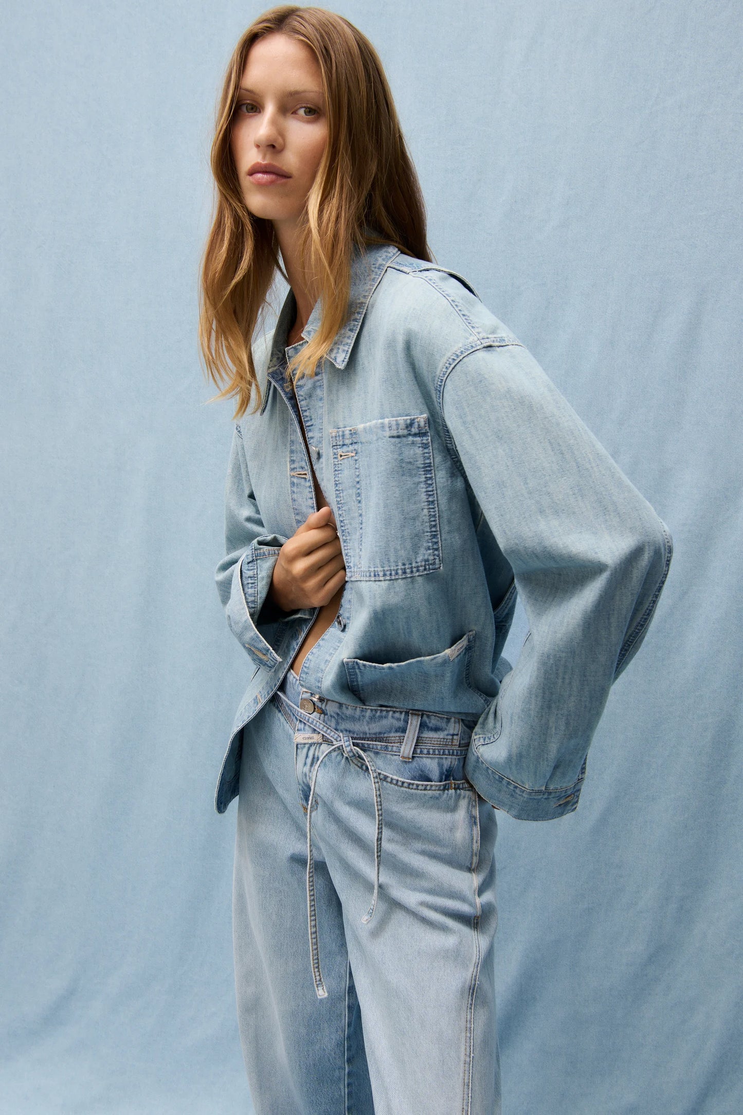 Closed Women's Worker Jacket – Light Blue Gray