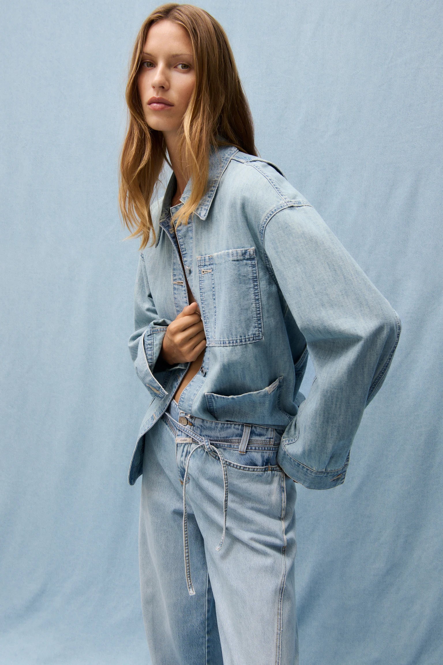 Closed Women's Worker Jacket – Light Blue Gray
