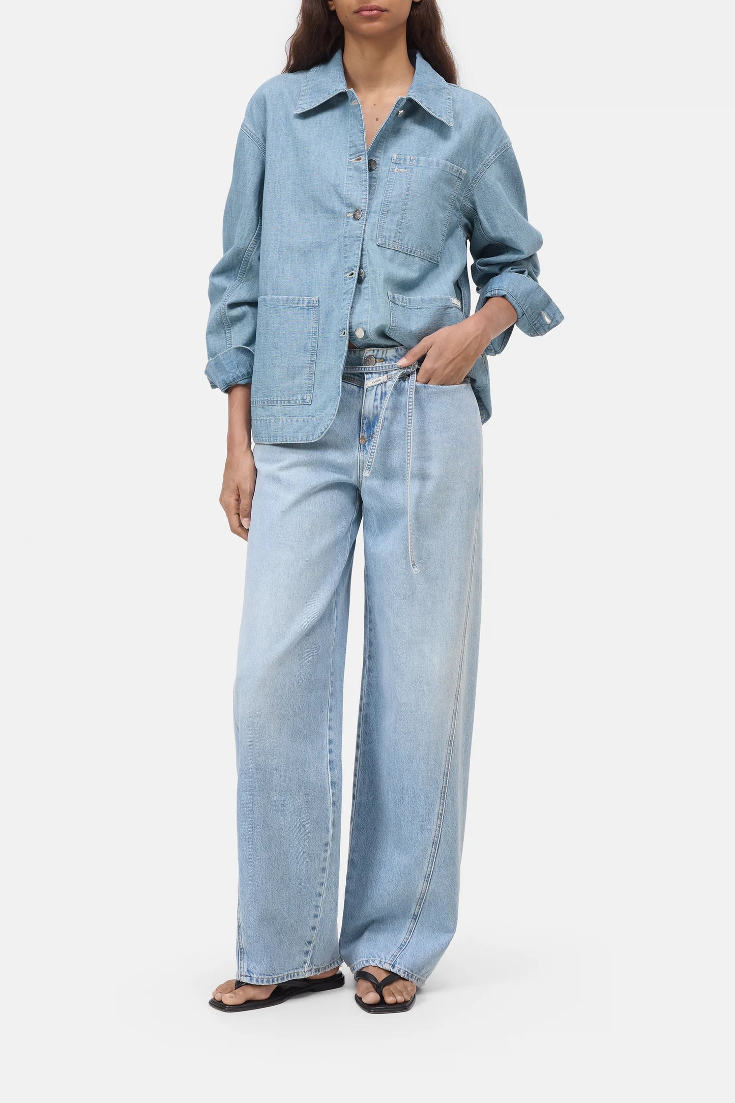 Closed Women's Worker Jacket – Light Blue White Smoke