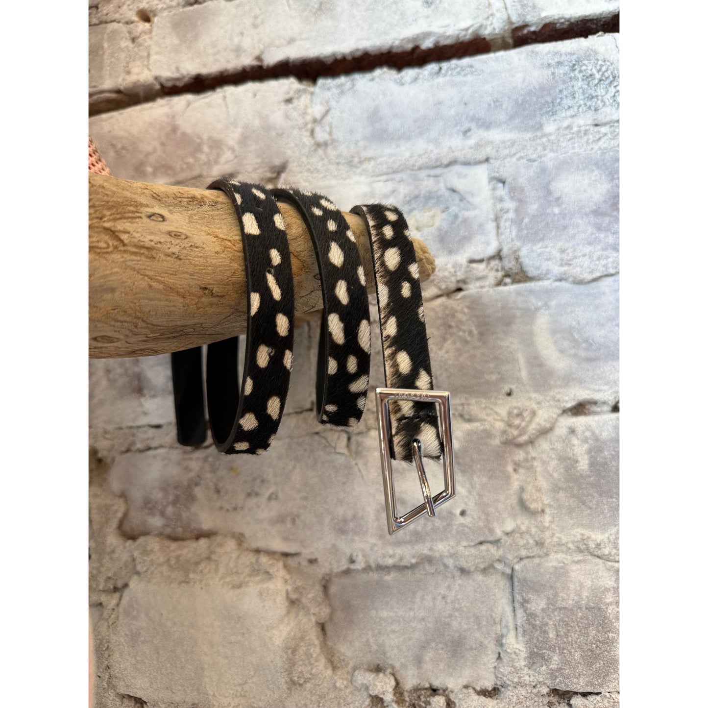 Cowhide Belt - Black/Cream - DUNE + SALT