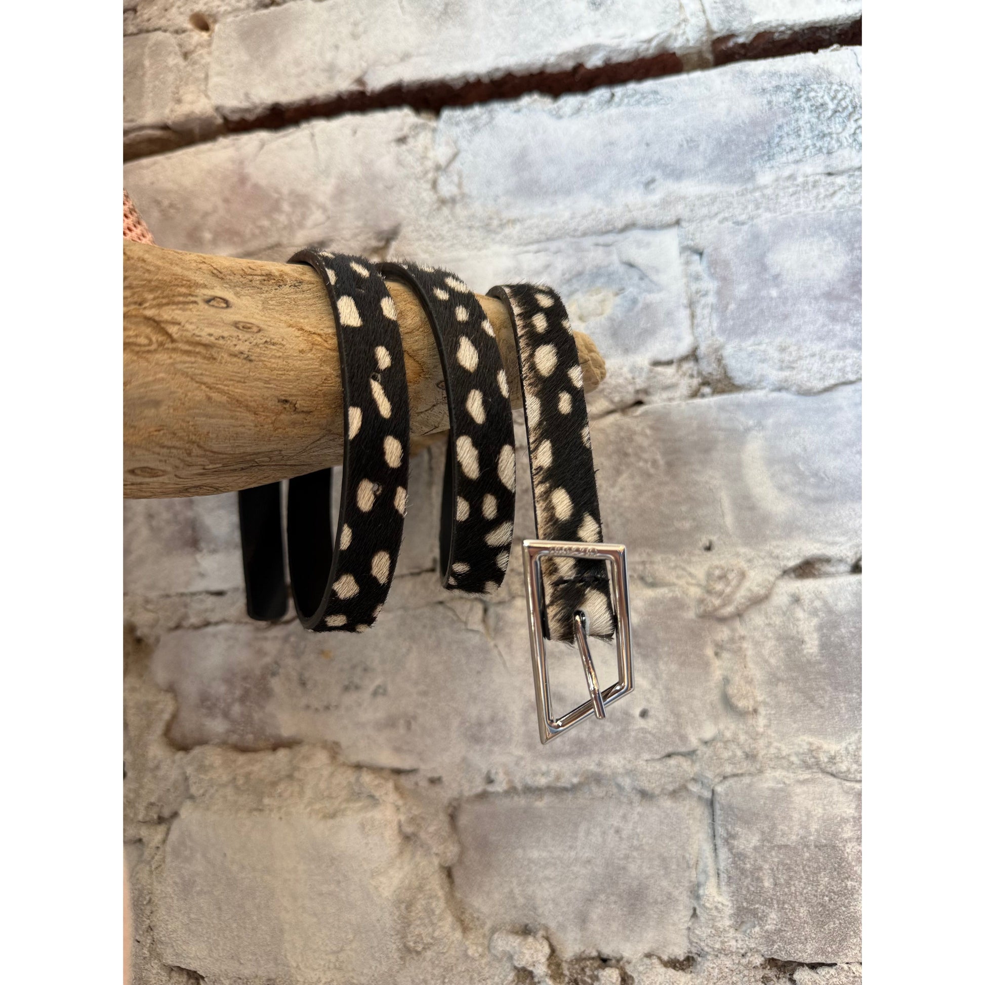Cowhide Belt - Black/Cream - DUNE + SALT