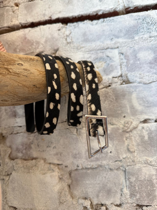 Cowhide Belt - Black/Cream - DUNE + SALT
