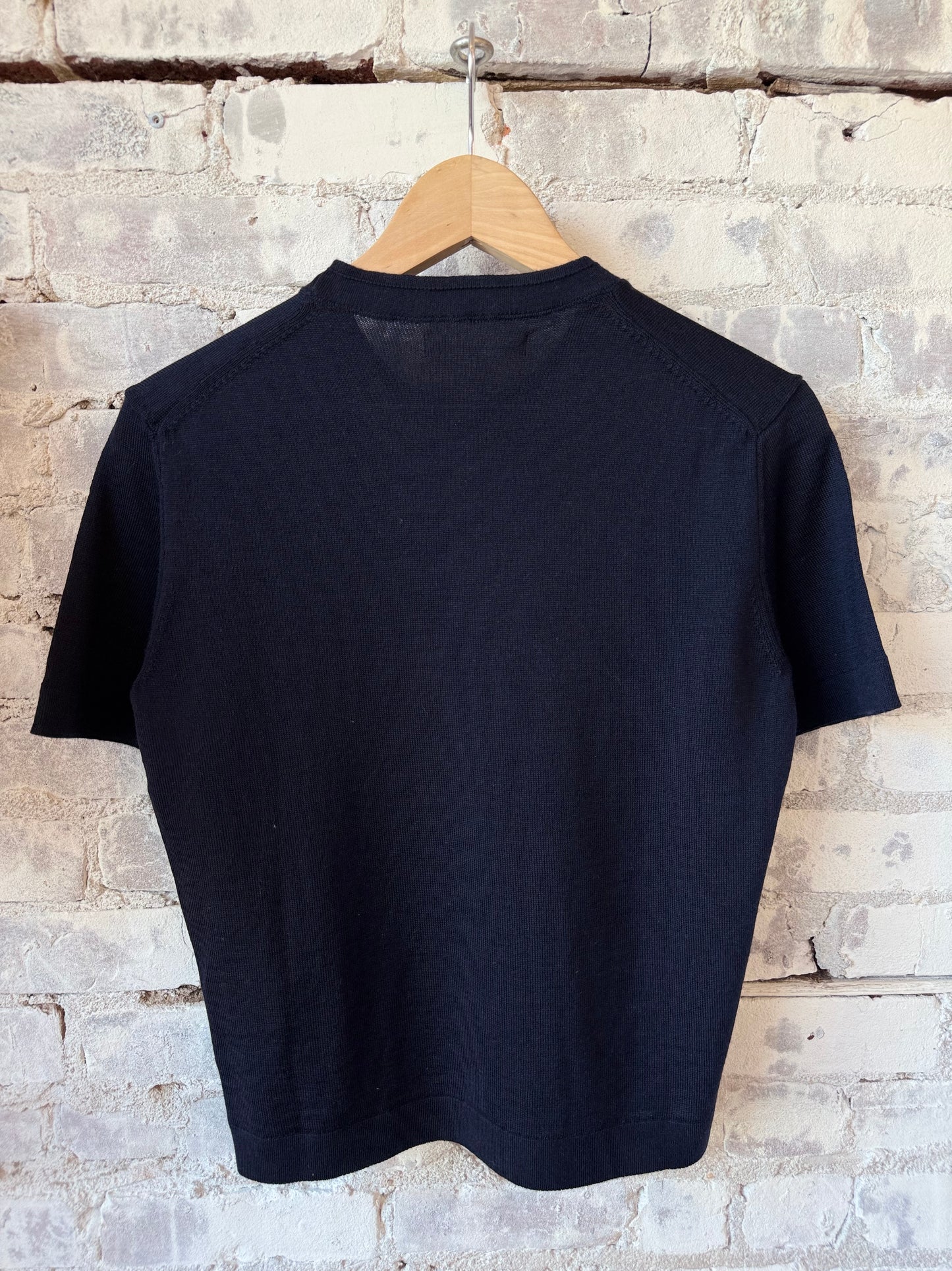 Refined Merino Wool Short Sleeve Women's T-Shirt - Dark Navy - DUNE + SALT